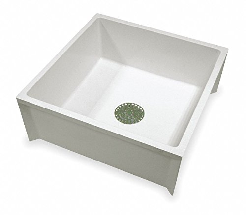 Mustee 24 x 24 x 10 White Mop Sink, 10 Bowl Depth, Durastone