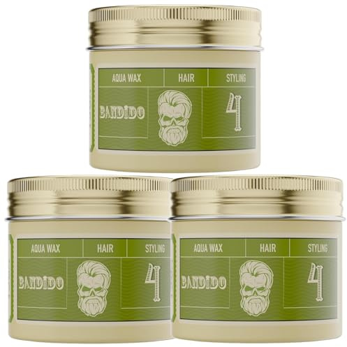 Bandido Aqua Wax Nr.4 Green (3 x 125ml) LIGHT (3er Set) Haarwachs Haarwax starker Halt Stylingwachs Haarwachs Männer Pomade Herren - Hair Wax Men Haar Wax Herren Wachs