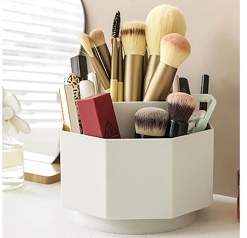 SIMIN Porta trucchi organizer, Organizzatore per pennelli o cancelleria trucco, Girevole a 360 gradi, Portaspazzole per Il Trucco（5 griglie）