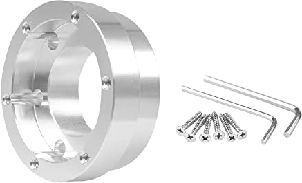 ihreesy 80mm Lenkrad Adapterplatte, kompatibel für G29 G920 G923 Aluminium Lenkradnabe Spacer Adapter Kit Auto Lenkrad Adapterplatte Lenkrad Adapterplatten Set,Silber