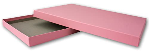 NEUSER PAPIER 1x DIN A4 - Hochwertige Geschenk- und Aufbewahrungsbox - 30,2 x 21,3 x 2,1 cm - Rosa - Stabiler 650 g/m² Karton