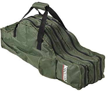 Mitchell GT Pro Tragbare Angelrutentasche aus Segeltuch – Angeltasche für Angelruten und Rollen-Sets, Organizer-Tasche für Angelzubehör, grüne Tragetasche für Ruten- und Rollenaufbewahrung, 130 cm