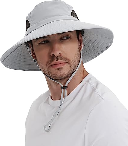 Wmcaps Sun Hats, Wide Brim UPF 50+ Foldable Fishing Safari Hat for Men