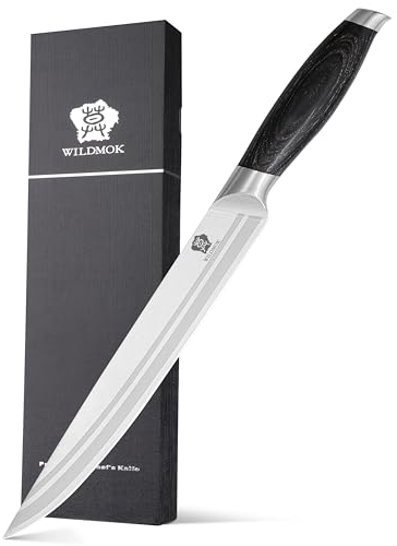 WILDMOK Coltello intagliato 20,5 cm, coltello da taglio della carne, coltello da barbecue in acciaio inossidabile tedesco con manico ergonomico, regali imballati