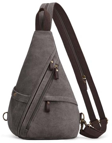 S-ZONE Unisex Sling Rucksack Wasserabweisende Canvas Brusttasche Crossbody Umhängetasche Schultertasche Sporttasche Bodybag Sling Bag Schulterrucksack