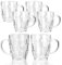 Aramanara 6 Pcs 500ml Glass Beer Mug, Pint Glass Tankards with Handle, Freezer Beer Mug, Clear Drinking Glasses for Beers, Juice, Beverage, Tea, Bar, Home