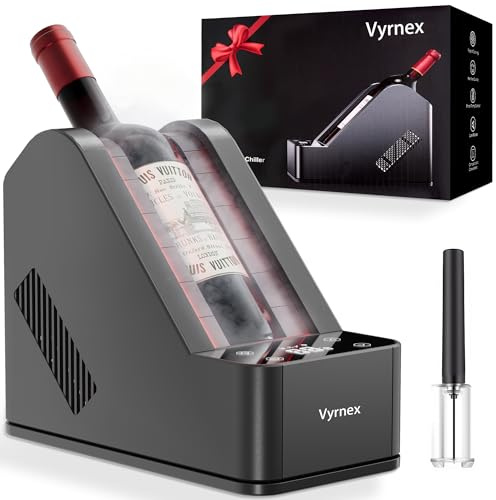 Vyrnex Refrigeratore per Vino con Apribottiglie Portatile per Una Bottiglia (750 ml) di Vino o Champagne, Mantiene il Freddo Fino a 24 ore, Refrigeratore Personalizzato per Feste
