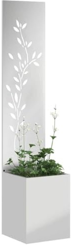 vidaXL Trädgårds integritetsskärm Silver 32 x 140 cm Galvaniserat stål, Trädgård och terrass, Modern utomhusskärm, Dekorativa detaljer, Snygg avskärmning, Nutida inhägnad