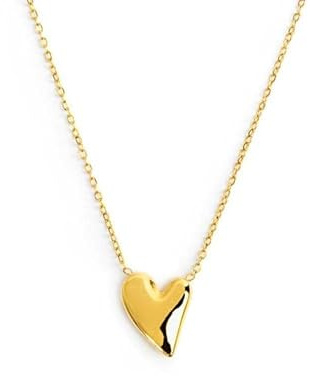 MARLU' Collana Donna in Acciaio con Ciondolo a Cuore Dorato, Modello 33CN0037G
