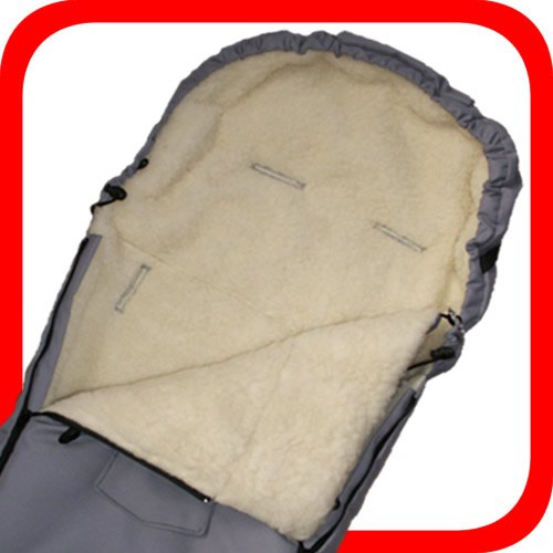 Baby Universal Fußsack, 100% Lammwolle, grau