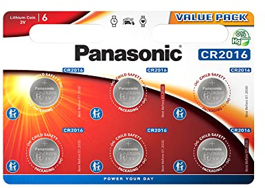 Panasonic CR2016 - Micropile al Litio, blister da 6 pile