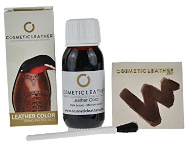 Tintura liquida per Scarpe in pelle, Vernice per borse e Accessori in Pelle Rinnova e Ripara Colore Marrone scuro Intenso e Duraturo 50 ml