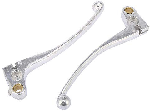 sourcing map 2Pcs Aluminio Cromado Maneta Izquierda Palanca del Embrague del Freno para Moto CBT