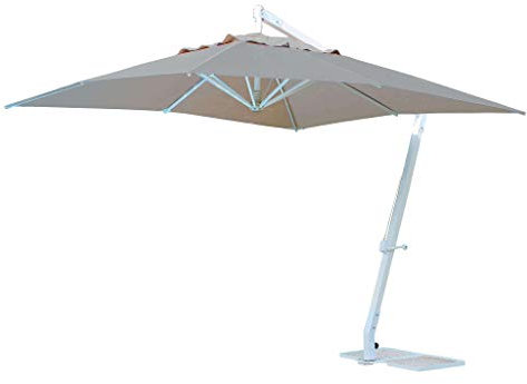 MilaniHome.it - Ombrellone da Giardino 3x3 Palo Laterale in Alluminio per Esterno, Ristorante Gelateria Bar Hotel Albergodi coloreTortora