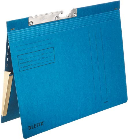 LEITZ® Pendelhefter, Manilakarton (RC), 320 g/m², kaufmännische Heftung, mit Dehntasche, A4, blau, Sie erhalten 50 Stück á 1 Stück