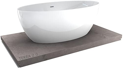 BERNSTEIN Freistehende Badewanne TERRA 2.0, Wanne aus Sanitäracryl - 160 x 80 x 58 cm, Acrylwanne in Weiß Glänzend