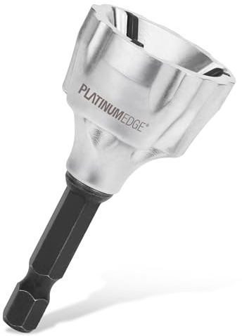 PLATINUMEDGE Deburring External Chamfer Tool with 3 Tungsten Carbide Blades,Quick Release 1/4 Hex Shank, Fits 1/8-3/4 (3-19mm) – Repair Damaged Bolts, Screws, Threaded Rods & Pipe