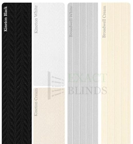 Vertical Blinds Slats KINETON - BROADWELL Made to Measure 127mm (5 Wide) with FREE Weights, Chain & Hangers - By EXACT BLINDS.