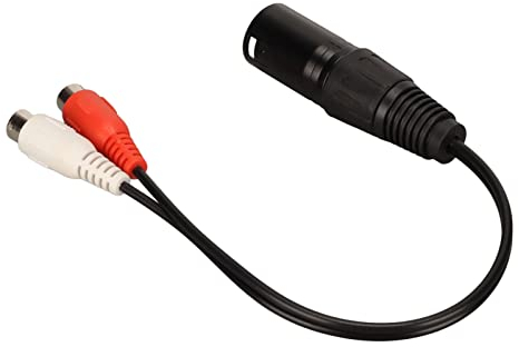 KIMISS XLR Macho a 2 Hembra Y Splitter Cable Micrófono Adaptador de Cable PVC, Aleación de Zinc 3 Pines 0.6 Pies Reducción de Ruido Sonido para Mezcladores Amplificadores de Potencia