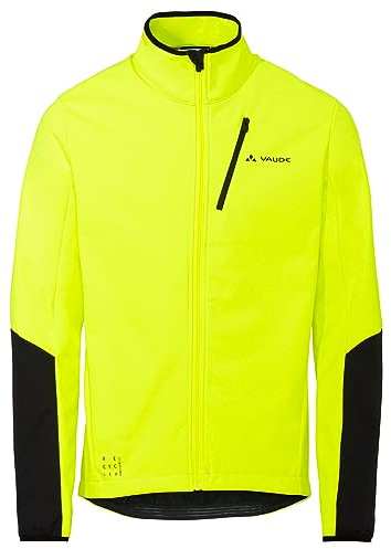 VAUDE Herren Matera Softshell Jacket II, wärmend, 100% winddicht, wasserabweisend und atmungsaktiv, optimale Bewegungsfreiheit, Passform: Slim fit, neon yellow, XXL