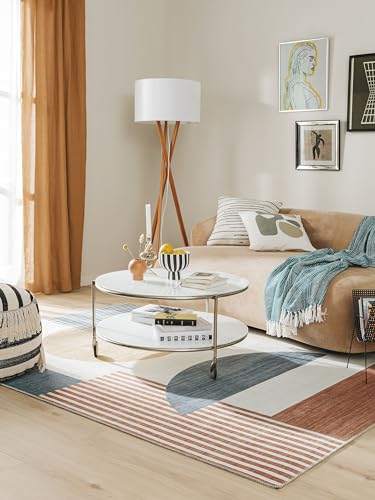 benuta Pop Teppich Laury - Multicolor 160x230 cm - Kunstfaser - Rechteckig & im Style: Abstrakt,Geometrisch, Retro, Scandi Living - Pflegeleicht für Wohnzimmer Schlafzimmer