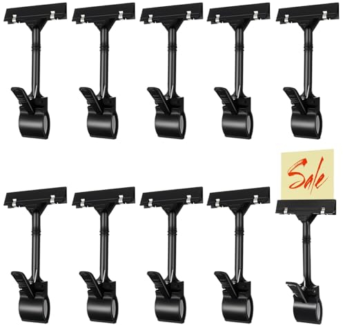 aghoer Preisschilder Aufsteller Clip, 10 Stück Preisschilder Halter, Kunststoff Drehbare Schilderhalter,Drehbare Schildhalter Preisschildhalter, für Einkaufszentren, Nassmärkte, Supermärkte