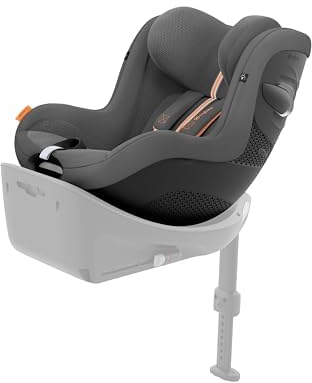 CYBEX Gold Kinder-Autositz Sirona G i-Size Plus und ISOFIX Basis Base G, Ab ca. 3 Monaten bis 4 Jahre, Max. 19 kg, 61-105 cm (Ab Geburt / 40 cm mit Neugeboreneneinlage), Lava Grey