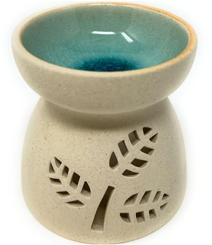 Trintura Lampada profumata in ceramica per oli essenziali e cera profumata | Olio diffusore di aromi di alta qualità | Ideale per cera profumata e olio profumato | Elegante fornello profumato