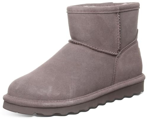 BEARPAW Women's Alyssa Ankle Boot | Multiple Colors | Slip On | Comfortable Winter Boot, Cinder, 6 UK