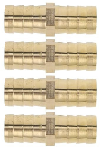 Motoforti Conectores De Latón Para Manguera 39/64 2 Vías Conector Recto De Tubo De Latón Para Aire Agua Aceite Gas Combustible 4 Piezas