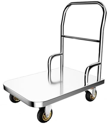 wpenshiDM125 Plataforma rodante Plegable con Ruedas giratorias Carro Fijo del Remolque del Cargo de la Carretilla Plegable del camión Plano del Modelo del Acero Inoxidable Carro de Plataforma