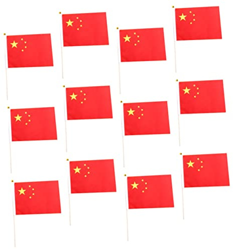 CIMAXIC Petit Drapeau Chinois à Agiter à La Main Pour Et Décorations Polyester 14x21 Cm Lot De 50 Drapeau National Chinois