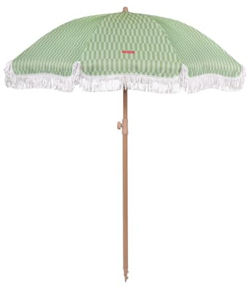 Flamingueo Sonnenschirm Groß, Strand, Schwimmbad, Garten, Balkon, Höhe und Ausrichtung Einstellbar, UPF 50+ Schutz, Polyester, Tragetasche, 210 x 180 cm