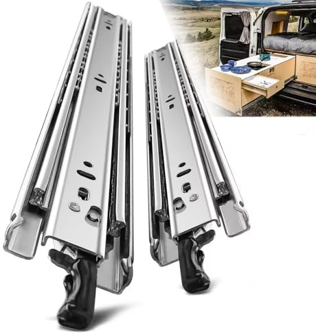 Guide Cassetti,Guide Per Cassetti pesanti,Guide Scorrevoli Per Ripiani Estraibili,2PCS con cuscinetti a sfera in metallo,450-900 mm,Con chiusura di sicurezza,capacità di carico 68 kg per Mobili