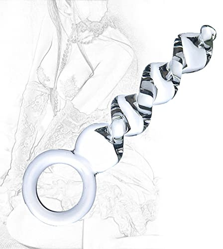 TRQOYTU Dildo A Spirale In Vetro, Dilatatore Anale In Cristallo Con Anello Di Trazione, Giocattoli Anali, Dildo In Vetro Con Forma A Filo, Stimolatore Del Punto G, Massaggiatore Della Prostata
