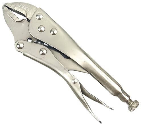 uvbws 10-inch Locking Pliers,Curved Jaw Locking Pliers with Wire Cutter,Premium Cr-V Construction, with Wire Cutter, Fit for Clamping Twisting Welding