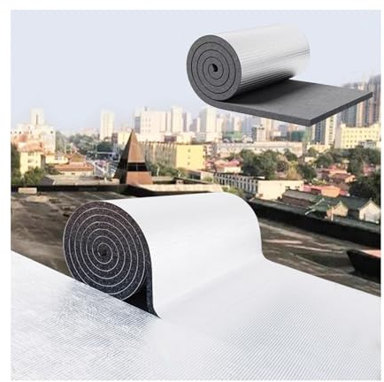 Tappetino isolante autoadesivo - Isolamento acustico e scudo termico, schiuma di alluminio multiuso for auto, tubi, pareti, spessori multipli (5-30 mm)(1*2m/3.2*6.6ft,20MM(THK))