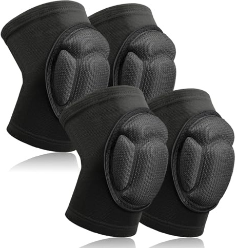 Flintronic Skyddsknäskydd, 2 par dansknä, volleyboll knäskydd, 20 mm tjock halkfri svamp, knäskydd för dans volleyboll yoga fotboll racing, unisex, L