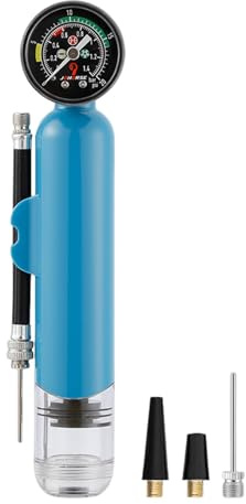 Pompa ad aria per palloni - Pompa sportiva portatile 120 PSI, display manometro, prolunga ugello tubo | Dispositivo di gonfiaggio per palloni da ginnastica per calcio, basket, calcio, pallavolo, allen