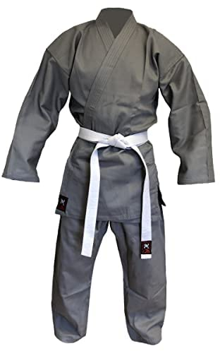 Budodrake Karateanzug grau/schwarz Special Edition (graue Jacke, schwarze Hose) (120)