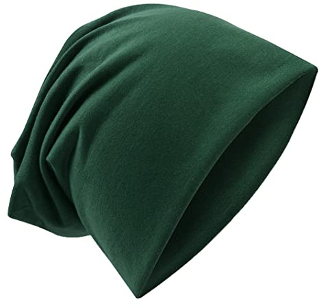 Miobo Slouch Beanie Bonnet long Couleur unie Homme Femme, vert olive, taille unique