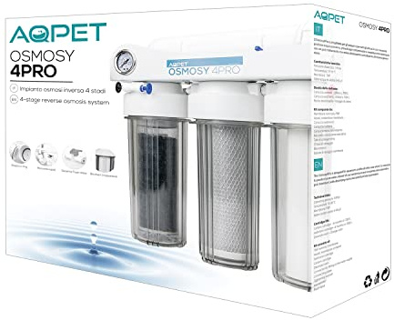 AQPET Omvänd Osmosis Växt 4PRO till Glas 50 Gallon för Akvarium, Vit