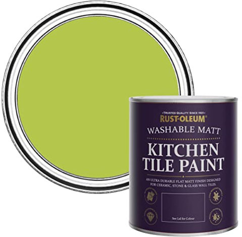 Rust-Oleum Green water resistant Kitchen Tile Paint in Matt Finish - Key Lime 750ml
