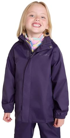Mountain Warehouse Pakka Kids Waterproof Rain Jacket Dark Purple 13y