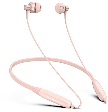 SoundMAGIC S20BT Bluetooth-hörlurar med nackband, trådlösa hörlurar, Hi-Fi-stereo-in-ear-hörlurar med mikrofon, lätta sporthörlurar, lång uppspelningstid, rosa
