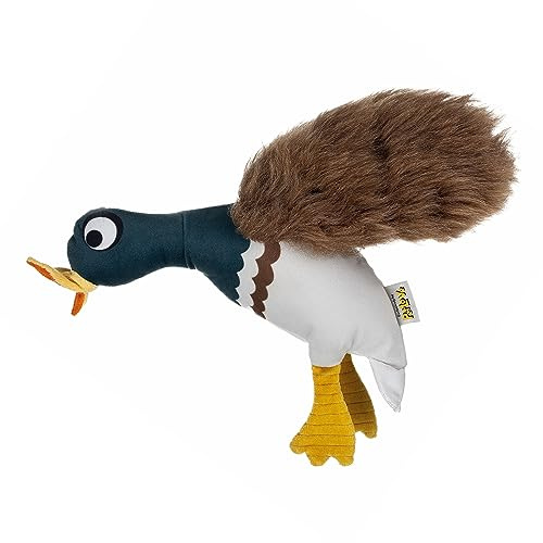 PetLove Hunt & Squeak, Pato silbón, Juguete para Perros y Cachorros con chirriador Oculto y Papel Arrugado.