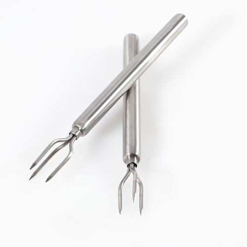 Set patate al forno Kerafactum - forchette in acciaio inox per patate al forno - set premium con tappi di sicurezza - robusto ed elegante - ideale per verdure - cibi alla griglia - impugnatura ergono