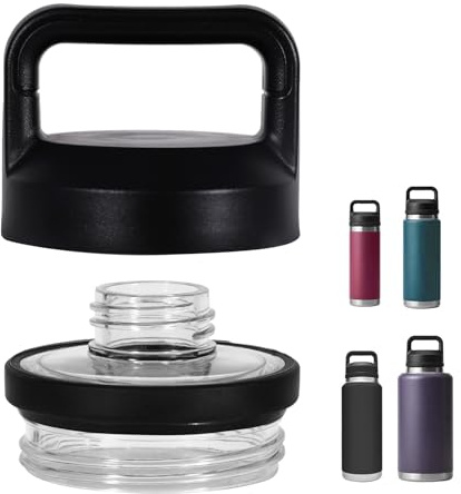 Schraubverschluss-Deckel für Yeti Rambler-Flasche, 45,7 cm, 91,4 cm, 1,8 l, 1,8 l, 1,8 l, kompatibel mit Yeti Chug Cap-Ersatzdeckel, auslaufsicher, langlebig und spülmaschinenfest, 1 Packung (1)