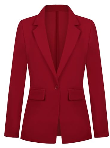 Kyzoeyou Womens Blazer Suit One Button Jacket Blazers Notched Lapel Casual Elegant Classic Formal Long Sleeve Workwear Lapel Suit