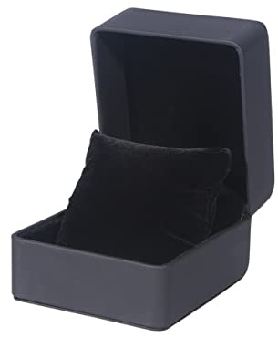 Veemoon Boîte à Montres en Cuir Pu Noir Charbon, Étui Unique Coussin Amovible, Rangement pour Montre Homme et Femme, Coffret de Présentation pour Bijou, Usage Personnel et Professionnel